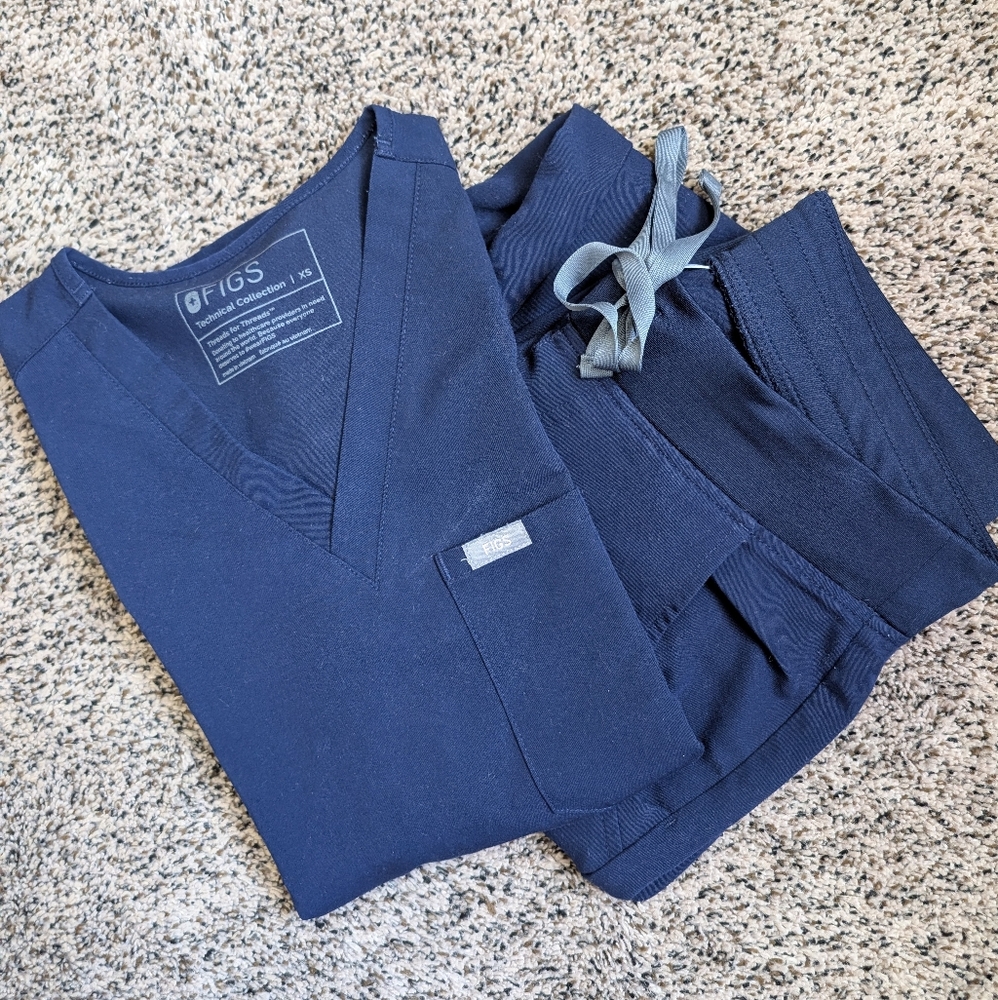 Figs Navy Blue Scrub Set